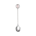 Silver stainless steel dessert spoon with pink enamel moon and star charms - Silver Spoon Pink Moon Pendant
