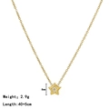 Collana a stella dorata con cristalli bianchi, lunghezza 40+5cm, larghezza 8mm - Oro