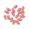 3D pink dragon fruit charm in gold-plated alloy enamel for DIY jewelry making - Pink Dragon Fruit