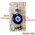 Blue glass Turkish Evil Eye wall hanging with 6cm diameter and 23cm total length - 6cm Diameter Blue Eye