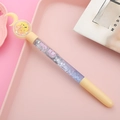 Quicksand gel pen with yellow moon topper and purple glitter liquid filling for students - Moon Yellow