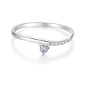 Minimalist S925 sterling silver geometric ring featuring a main zircon and side diamonds - Platinum-FDJZ-239