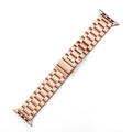 Three-bead rose gold stainless steel watch band compatible with Apple Watch Series 9 - 20mm / Rose Gold