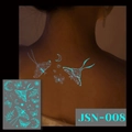 Luminous blue butterfly and moon temporary tattoo sticker with glow in the dark effect - JSN-008 (Luminous Moth Moon)