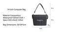 Funda negra de 14 pulgadas en tela oxford impermeable con acolchado vertical y espuma - Bolsa para portátil de 13,3-14,1 pulgadas / Negro