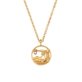 Collier Hollywood doré en acier inoxydable plaqué or 18 carats avec zircon - Los Angeles