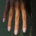 Glossy square press-on nails in elegant nude pink and milky white solid colors - Medium Square / Milky White