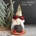Christmas gnome doll in grey hat with green trees and red gloves covering eyes, 20cm - Flower Hat Gnome-White Cap