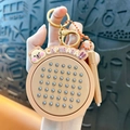 Cute cartoon Capybara spinning face keychain for school bags and car keys, beige color - Stress Relief Board - Capybara