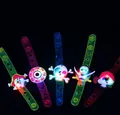 Five-piece set of glowing Halloween snap bracelets featuring pirate skull and eyeball motifs - Halloween Glowing Wristband (Mixed Styles)