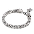 Pulsera de acero inoxidable trenzada estilo punk para hombre con cierre de langosta - Estilo A / Plateado