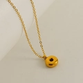 Minimalist golden bubble letter necklace with polished O-chain for women - Letter O