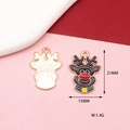 Detail of reindeer enamel pendant showing 21x15mm dimensions and metallic finish - Reindeer Style 2