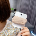 Detail of creative resin hair clip with realistic grilled steak texture and Korea card - Pork Ribs