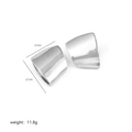 Irregular silver polished earrings with 2.3cm by 2.7cm dimensions and 11.8g weight - Silver Irregular Curved Surface Earrings
