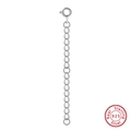 Detail of S925 sterling silver extension chain with spring clasp and hallmark engraving - 5.5cm / Bright Silver 5.5cm