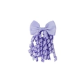 Fermaglio per capelli lavanda con fiocco a coste e nappe a spirale per bimbe - Viola
