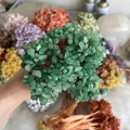 Handmade green natural crystal money tree woven with golden copper wire for decoration - Aventurine Jade