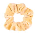 Elastic velvet scrunchie in soft light yellow finish for elegant hairstyles - Champagne