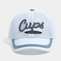 Détail casquette bébé maille respirante avec broderie 3D lettres CUPS et CHAMPIONS - 50cm (1-3 ans) / Bleu