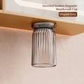 Magnetischer Zahnputzbecher in elegantem Grau mit modernem geriffeltem Design - Elegant Grau (Saugnapf)