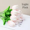 Realistic artificial light pink PU tulips for home decor and photography backdrop - Light Pink