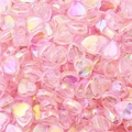 Perline a forma di cuore rosa trasparente con finitura iridescente AB per gioielli DIY - Cuore Rosa Chiaro / 19g/Confezione (Circa 100 pezzi)
