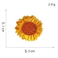 Detail showing embroidered sunflower patch dimensions 5.3cm x 5.1cm with weights 2.9g - 8#-Light Color Large Sunflower