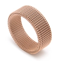 Anello a maglia 8mm in oro rosa con trama flessibile in acciaio inossidabile - US 6 / Oro rosa