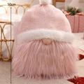 50cm pink Christmas gnome ornament with sequins and plush beard for holiday decor - Pink Santa