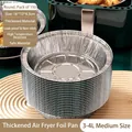Set of 150 disposable round aluminum foil air fryer liners measuring 16x13x4.5cm for 3-4L models - Diameter 16cm (150 Pieces)