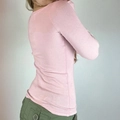 Y2K slim fit long sleeve buttoned shirt in soft pink color for casual wear - XS / Pink