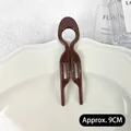 Minimalist brown coffee-colored U-shaped hair pin in a 9cm length plastic design - Large Fish Tail Hair Stick / Red Brown