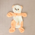 Detail of soft orange and beige teddy bear plush romper with coral fleece texture - Yellow / 80cm (No Filling / With Zipper)