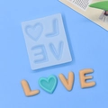 Moule en silicone lettres LOVE bleu clair pour pâtisserie DIY et créations en résine - Style LOVE Bleu Clair