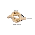 Irregular golden alloy knot hair tie with black elastic band and 6.5cm length detail - Metal Knot