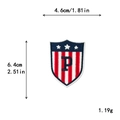 Embroidered shield military patch with red blue white classic colors and dimensions - GZ-0004 (Shield Letter P)