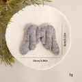 Grey felt Christmas angel wings ornament measuring 10x8cm for Nordic holiday decor - Small / Gray