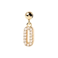 Sparkling S925 sterling silver oval pendant with micro-paved zircons in a modern style - Gold Number 0 Pendant