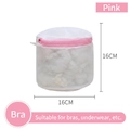 Pink zippered cylindrical fine mesh laundry bag for bras and lingerie, 16x16cm size - Pink Fine Mesh Bra Bag 16*16cm