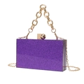 Pochette élégante en acrylique pailleté violet avec chaîne dorée pour banquets de mariage - Violet à Paillettes Fines