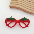 Cute bright red strawberry shaped kids glasses frame with green leaf decoration - Red Strawberry Frame
