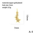 Gold plated copper triple star pendant with cubic zirconia for jewelry making - Gold Triple Star (A-1)