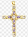 Golden cross pendant necklace with purple zircons and vintage pearl hip hop accents - Style 6/Gold Purple Clear Stone Ornate Cross