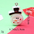 Detailed size view of a small resin snowman pendant for DIY crafts and jewelry making - 32# Snowman with Black Hat