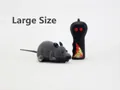 Large size wireless remote control electronic mouse toy with grey flocking and RC controller - Large Gray