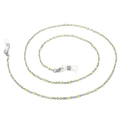 Fashionable silver metal eyewear chain with vibrant neon green beads and silicone loops - Silver Lime Green Beaded Style (650*2mmKSC083-Z)