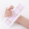 Pink French tips and gold glitter square self-adhesive nail stickers model UNE010 - Pink French Gold Glitter Square Style (UNE-10)