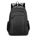 Black waterproof large-capacity backpack with multiple compartments and side mesh pockets - Black