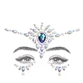 Face jewelry stickers with AB crystals and pearls for festive makeup and party decoration - Iridescent Diamond Pearl (EDA-26-2)